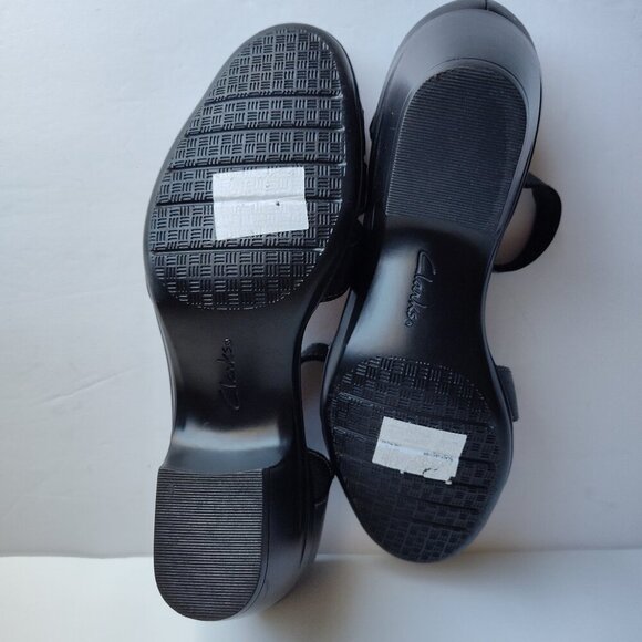 Ladies SZ 7-1/2 M Clarks Collection Black Leather Emily Daisy Pump - Picture 8 of 8